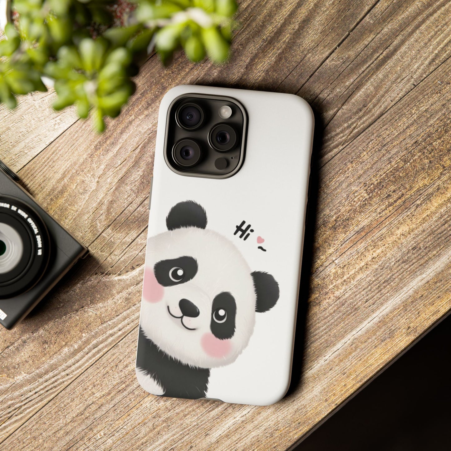 "Hi Cute Panda" Phone Case for iPhone, Samsung Galaxy, and Google Pixel devices