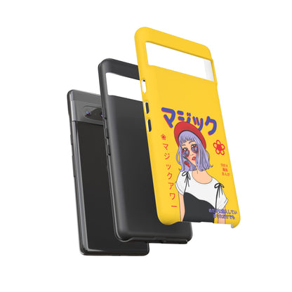 "Anime Cool Girl" Yellow Phone Cases – Bold, Stylish & Made for Any Phone! 💛✨ Pick Your Perfect Fit! -  iPhone, Samsung Galaxy, and Google Pixel