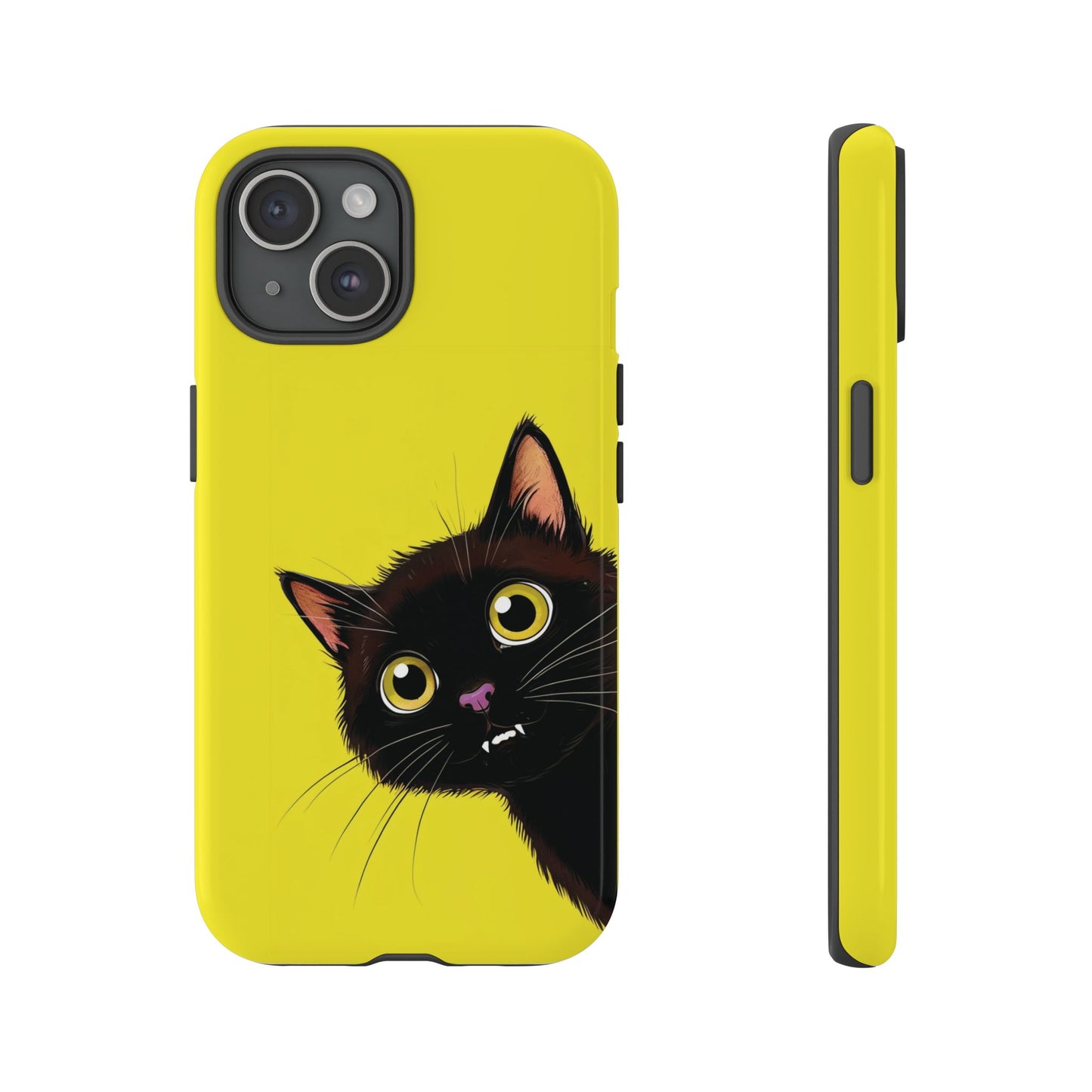 'Cute Cat' Yellow Phone Case