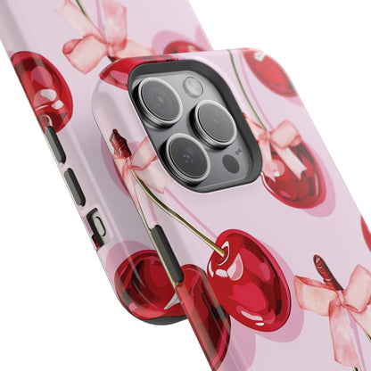 Cherry Ribbon Magnetic iPhone Caes - Durable, flexible, impact-resistant