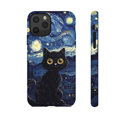 Cat under the stars, cute phone cases, Extra durable, Tough Cases, Pick your size