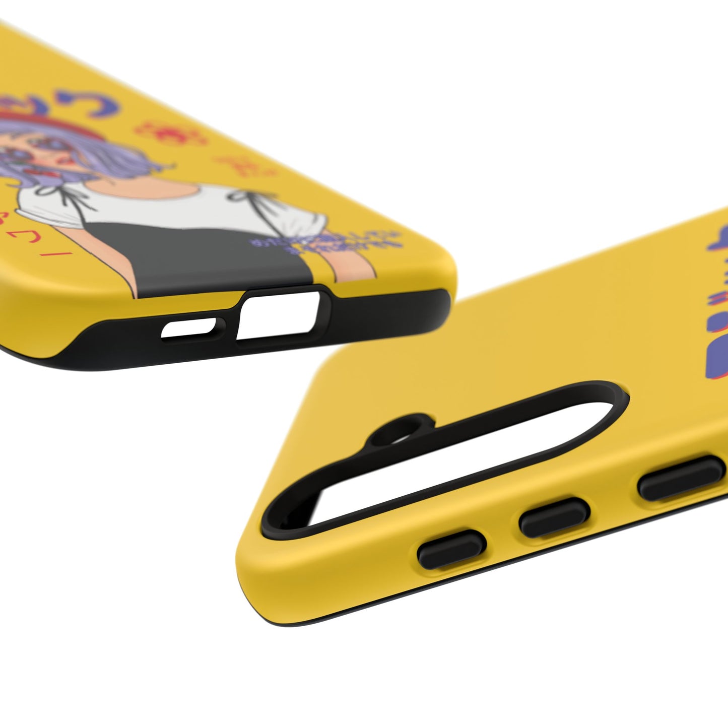 "Anime Cool Girl" Yellow Phone Cases – Bold, Stylish & Made for Any Phone! 💛✨ Pick Your Perfect Fit! -  iPhone, Samsung Galaxy, and Google Pixel