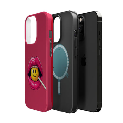 Lips & A Smiley Face Lollipop Magnetic Phone Case