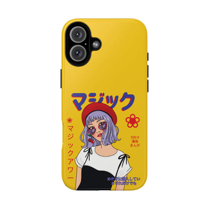 "Anime Cool Girl" Yellow Phone Cases – Bold, Stylish & Made for Any Phone! 💛✨ Pick Your Perfect Fit! -  iPhone, Samsung Galaxy, and Google Pixel