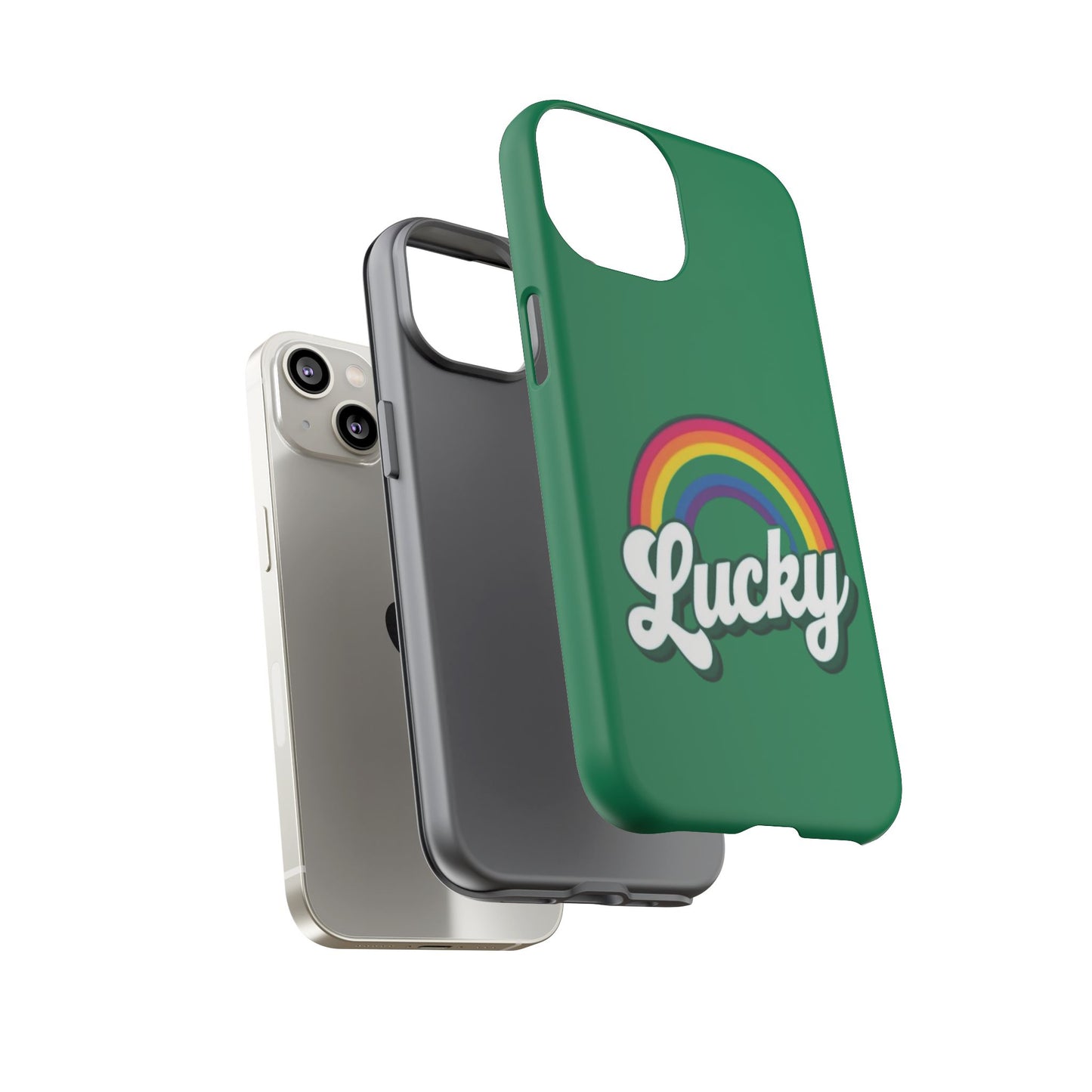 Lucky Rainbow Tough Phone Cases, iPhone, Samsung Galaxy, Google Pixel, Choose any phone model