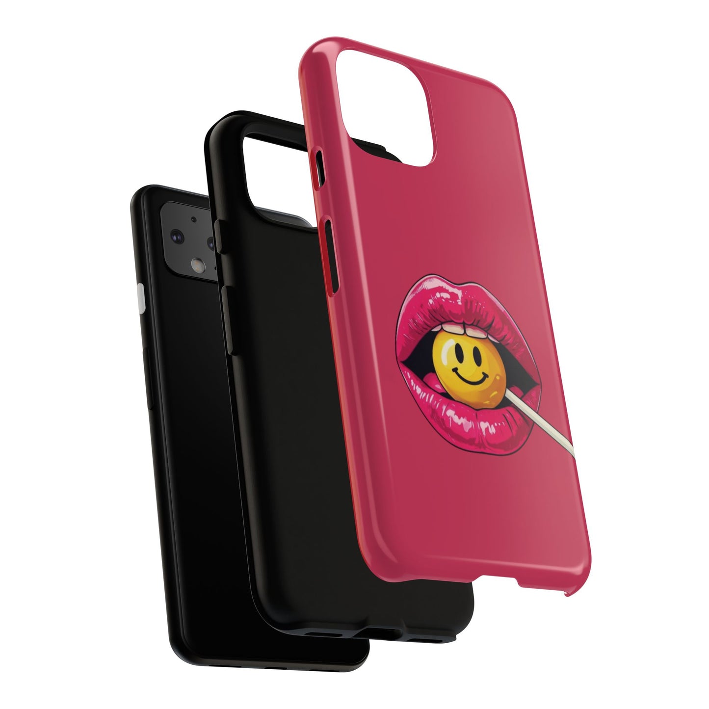 Lips & A Smiley Face Lollipop Phone Case