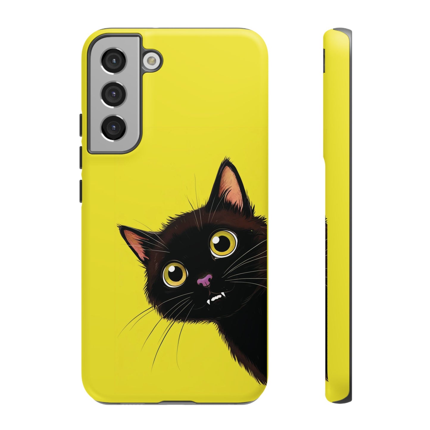 'Cute Cat' Yellow Phone Case