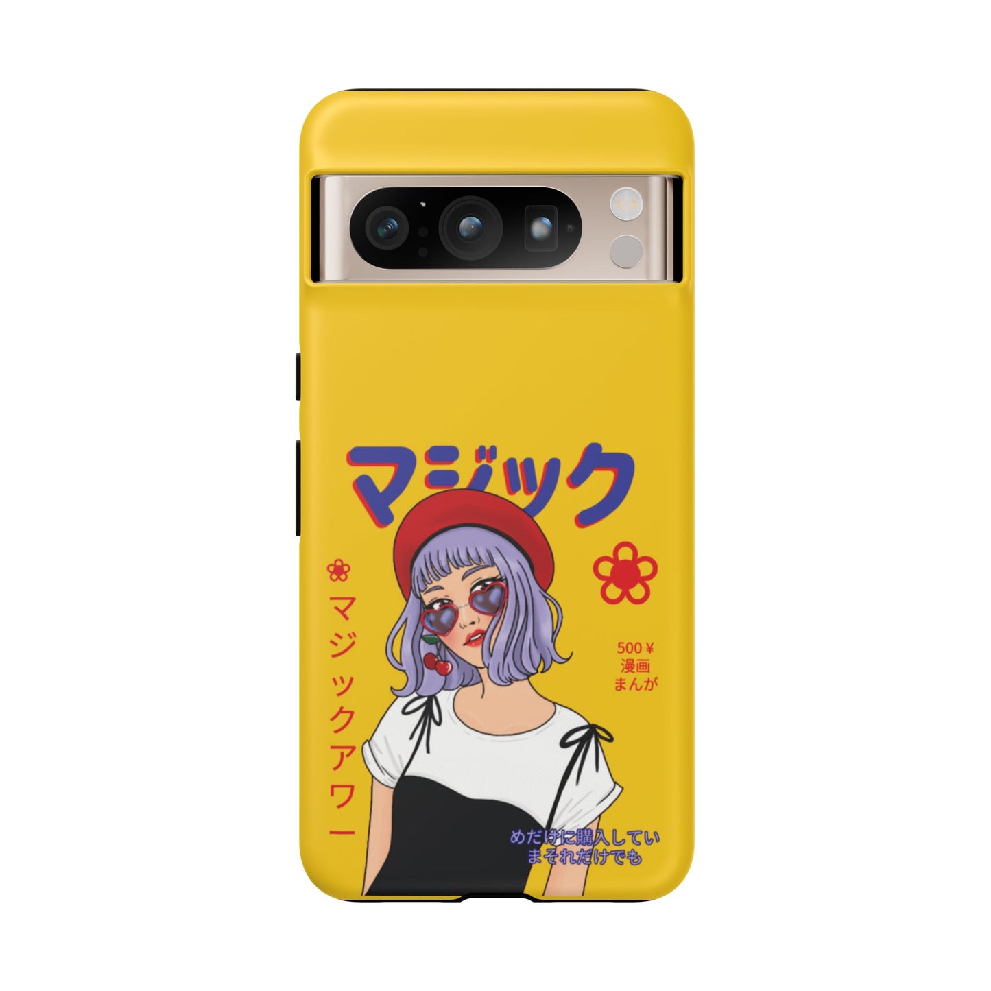 "Anime Cool Girl" Yellow Phone Cases – Bold, Stylish & Made for Any Phone! 💛✨ Pick Your Perfect Fit! -  iPhone, Samsung Galaxy, and Google Pixel