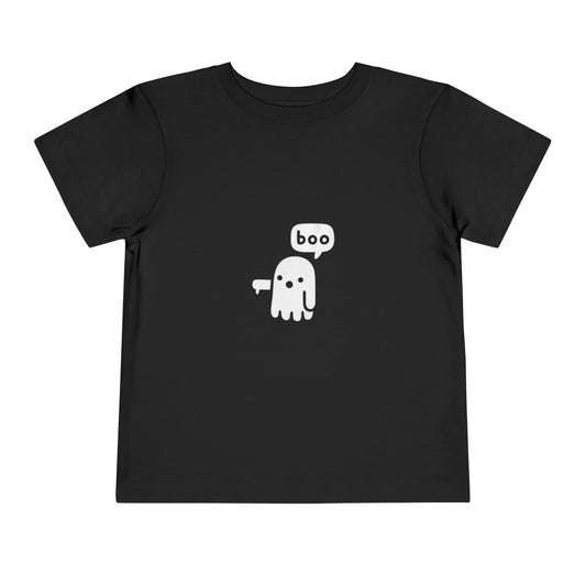 Cute Toddler Ghost Tee - 'Boo' Short Sleeve Shirt for Halloween