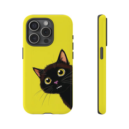 'Cute Cat' Yellow Phone Case