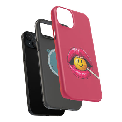 Lips & A Smiley Face Lollipop Magnetic Phone Case