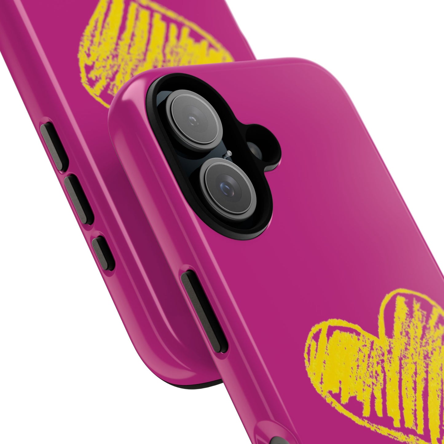 Yellow Heart, Pink Phone Case