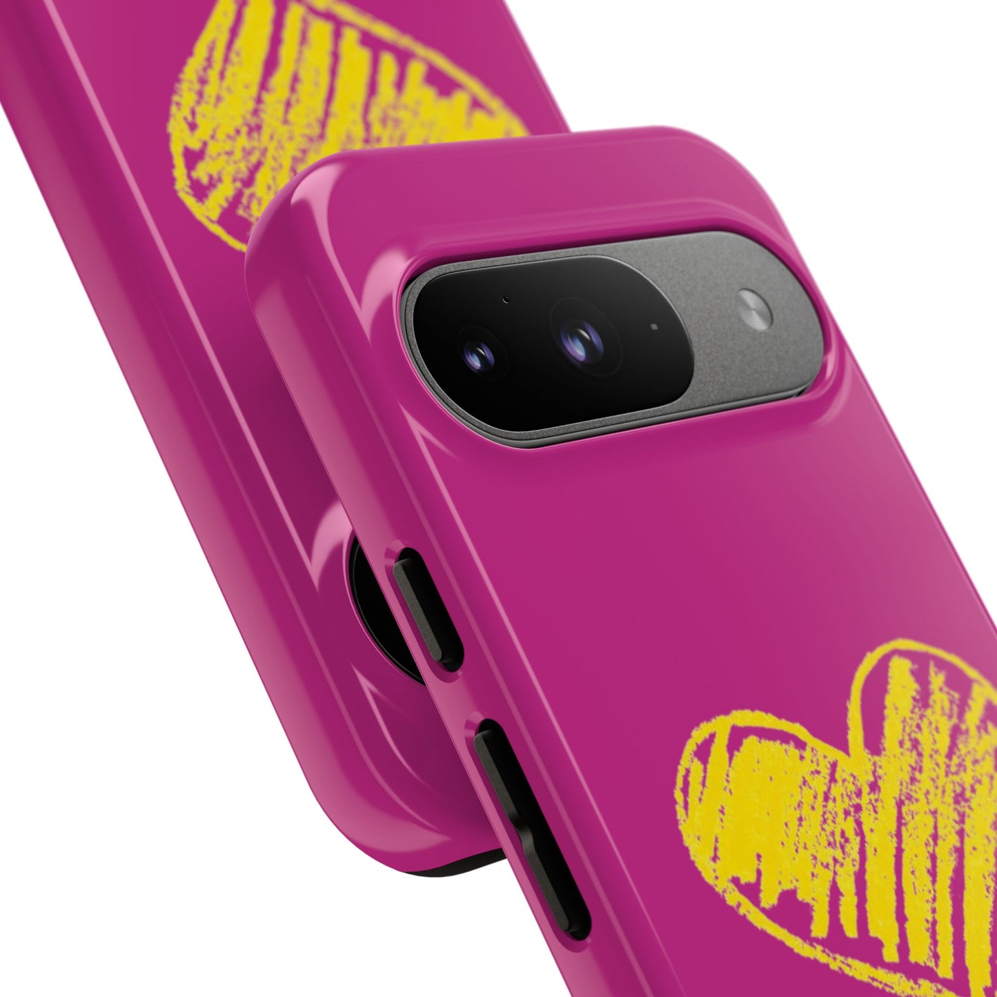 Yellow Heart, Pink Phone Case