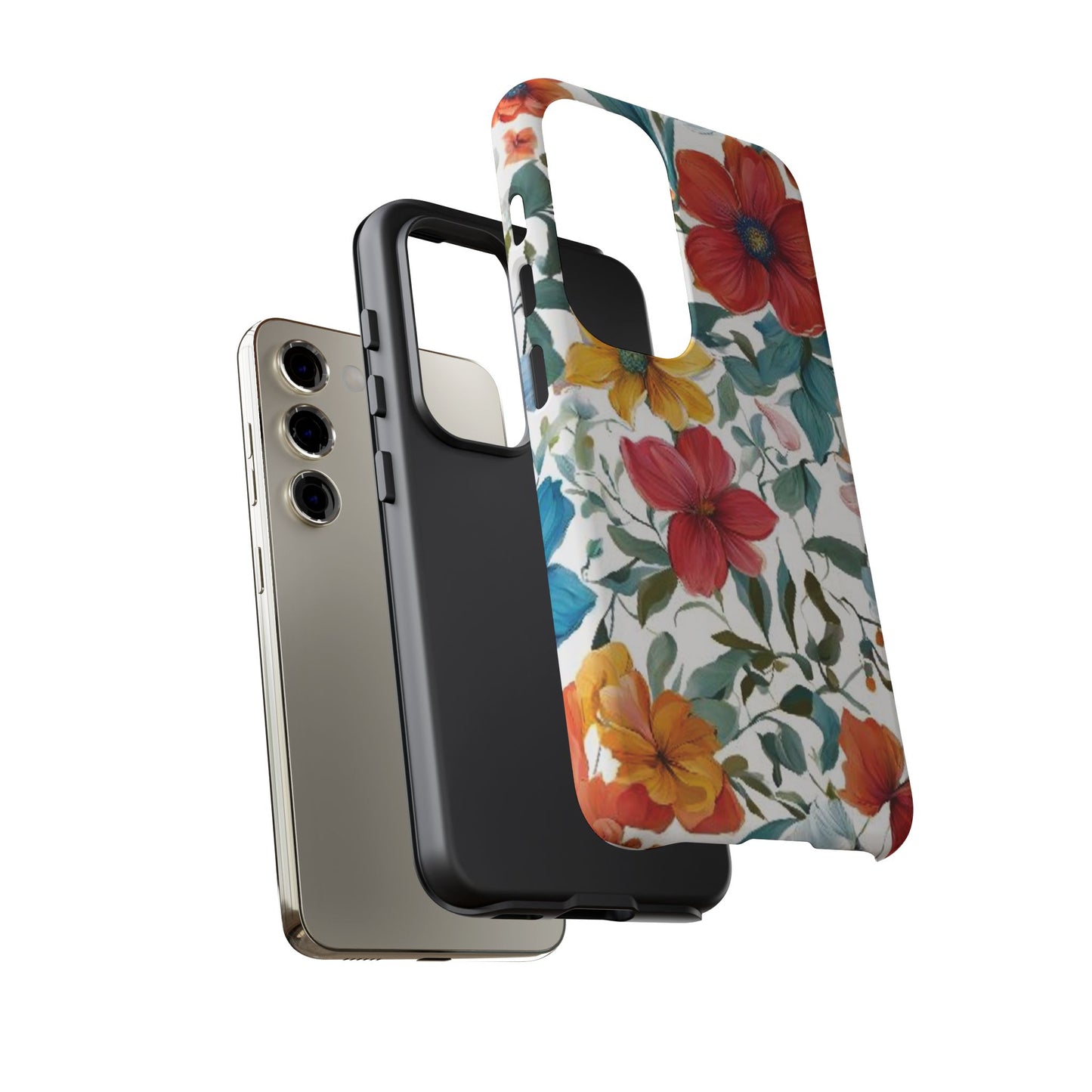 Floral Phone Cases for  iPhone, Samsung Galaxy, and Google Pixel devices - Double layers for extra durability and protection