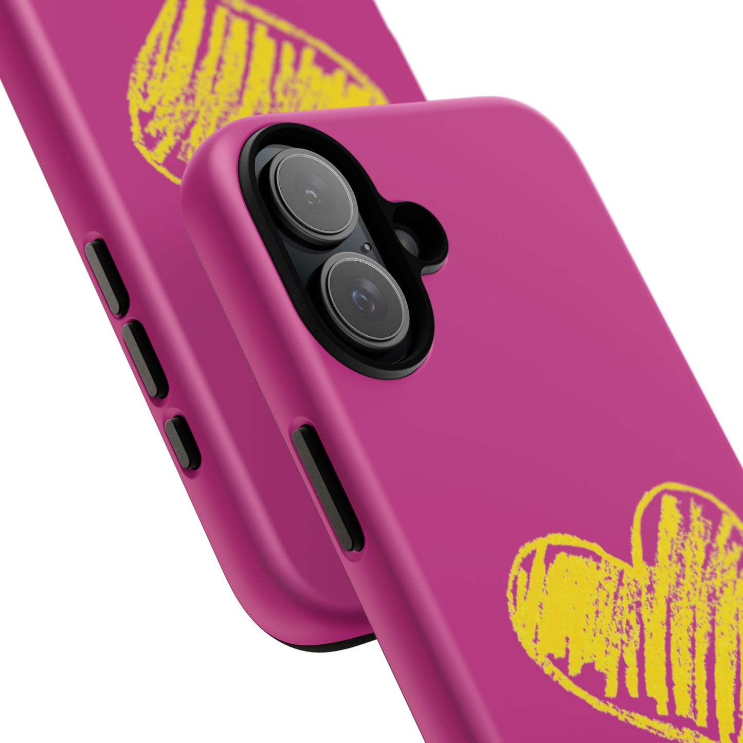 Yellow Heart, Pink Phone Case