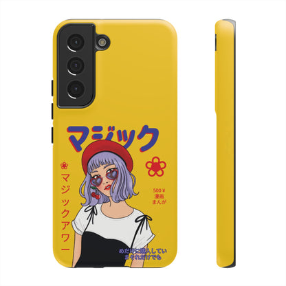 "Anime Cool Girl" Yellow Phone Cases – Bold, Stylish & Made for Any Phone! 💛✨ Pick Your Perfect Fit! -  iPhone, Samsung Galaxy, and Google Pixel