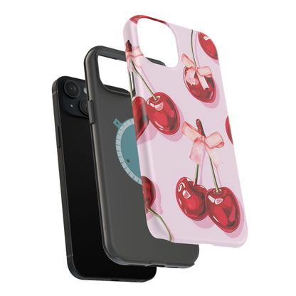 Cherry Ribbon Magnetic iPhone Caes - Durable, flexible, impact-resistant