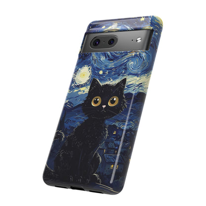 Cat under the stars, cute phone cases, Extra durable, Tough Cases, Pick your size