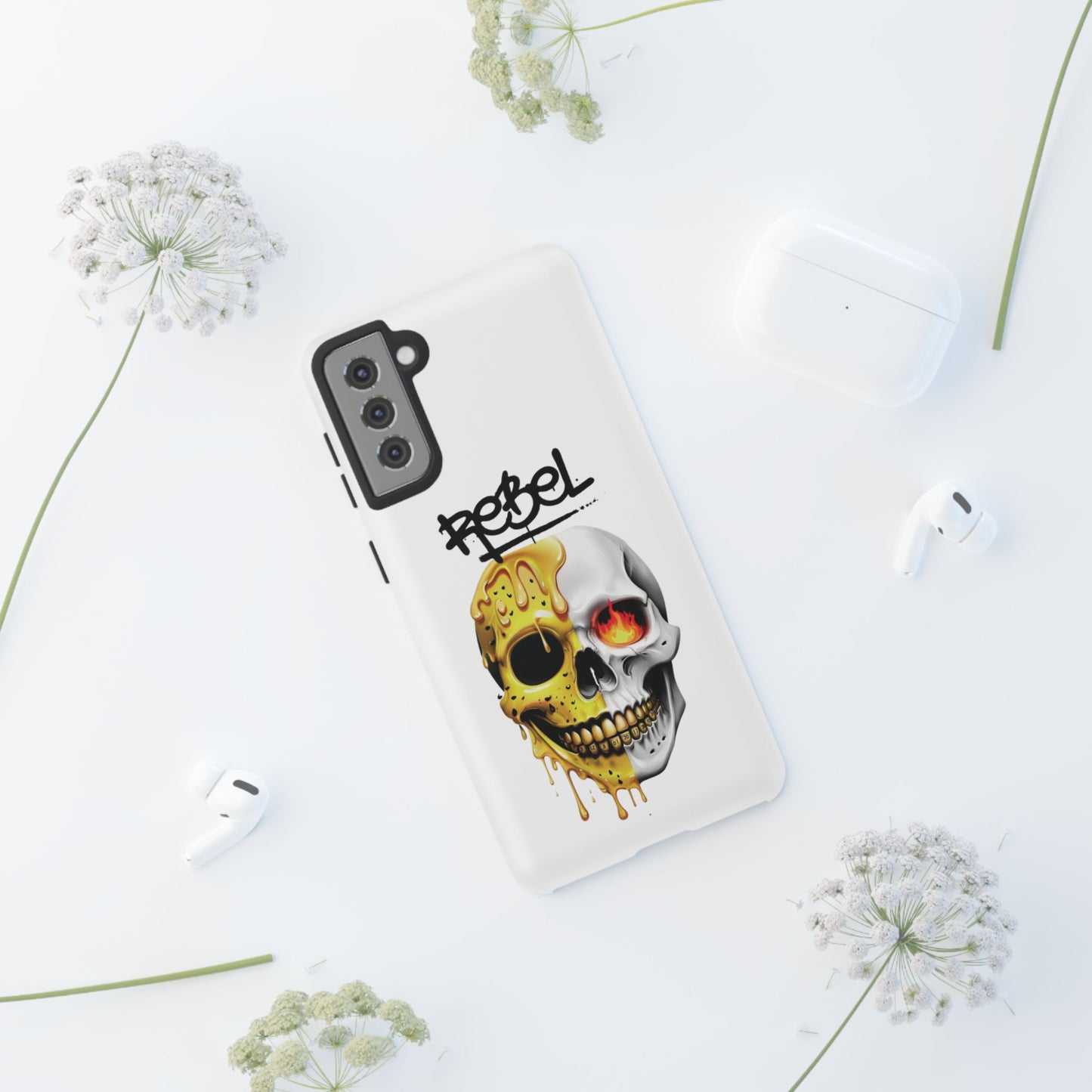 Rebel Skull Phone Case - White