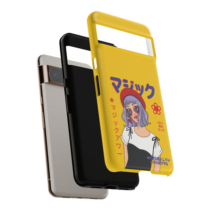 "Anime Cool Girl" Yellow Phone Cases – Bold, Stylish & Made for Any Phone! 💛✨ Pick Your Perfect Fit! -  iPhone, Samsung Galaxy, and Google Pixel