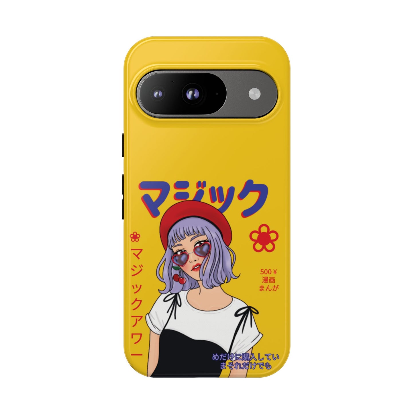 "Anime Cool Girl" Yellow Phone Cases – Bold, Stylish & Made for Any Phone! 💛✨ Pick Your Perfect Fit! -  iPhone, Samsung Galaxy, and Google Pixel