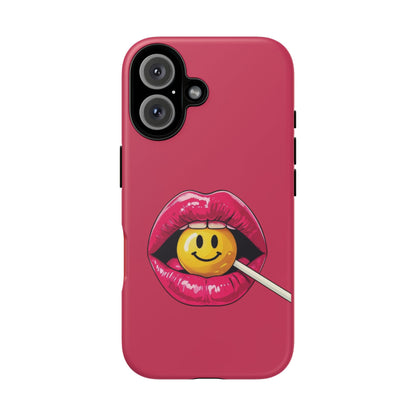 Lips & A Smiley Face Lollipop Phone Case