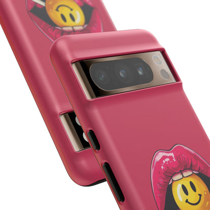 Lips & A Smiley Face Lollipop Phone Case