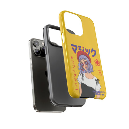 "Anime Cool Girl" Yellow Phone Cases – Bold, Stylish & Made for Any Phone! 💛✨ Pick Your Perfect Fit! -  iPhone, Samsung Galaxy, and Google Pixel