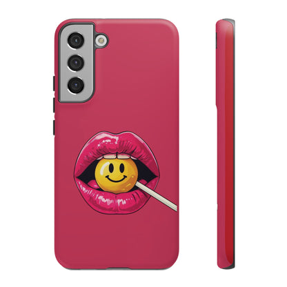 Lips & A Smiley Face Lollipop Phone Case