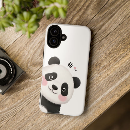 "Hi Cute Panda" Phone Case for iPhone, Samsung Galaxy, and Google Pixel devices