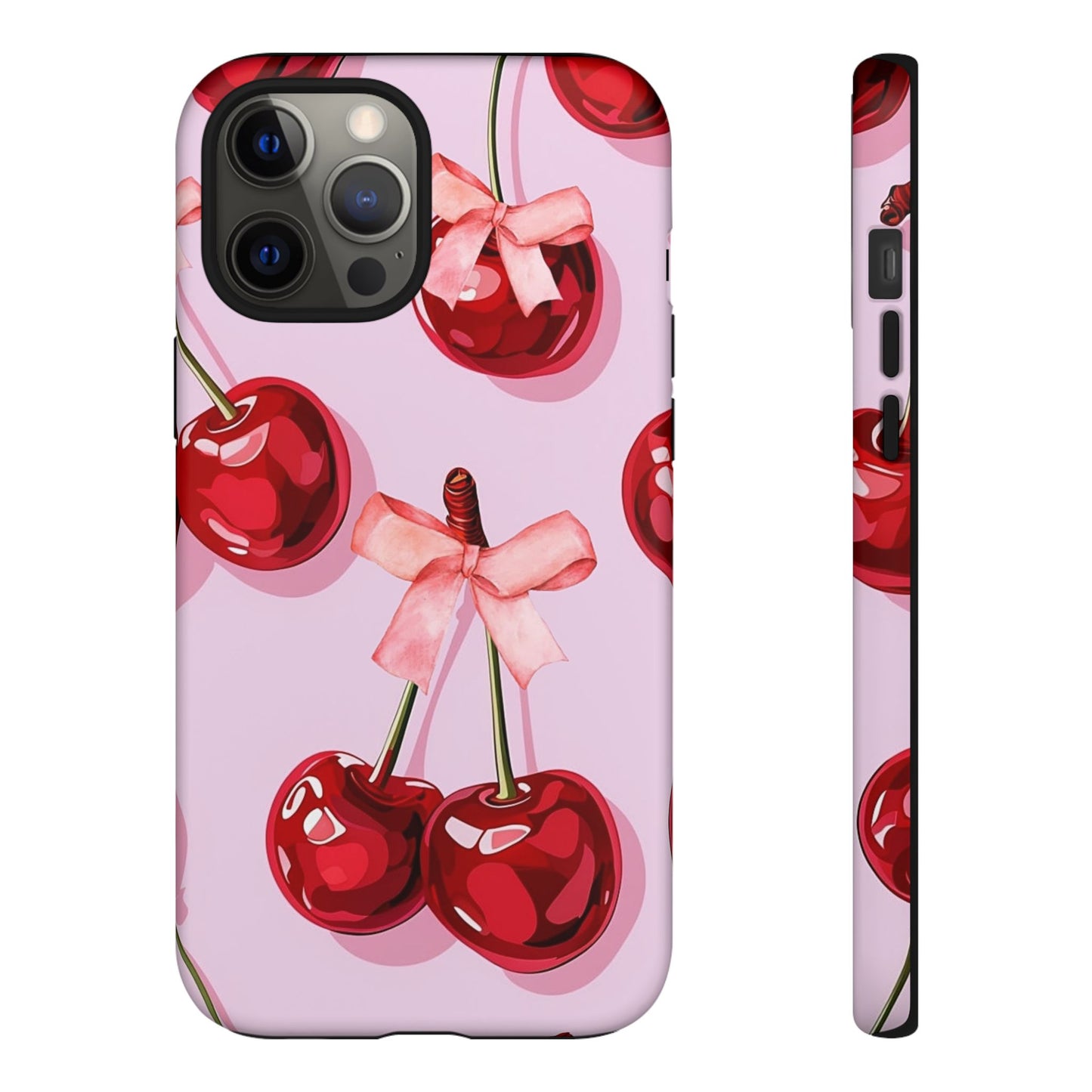 Cherry Ribbon Phone Cases for iPhone, Samsung Galaxy, and Google Pixel