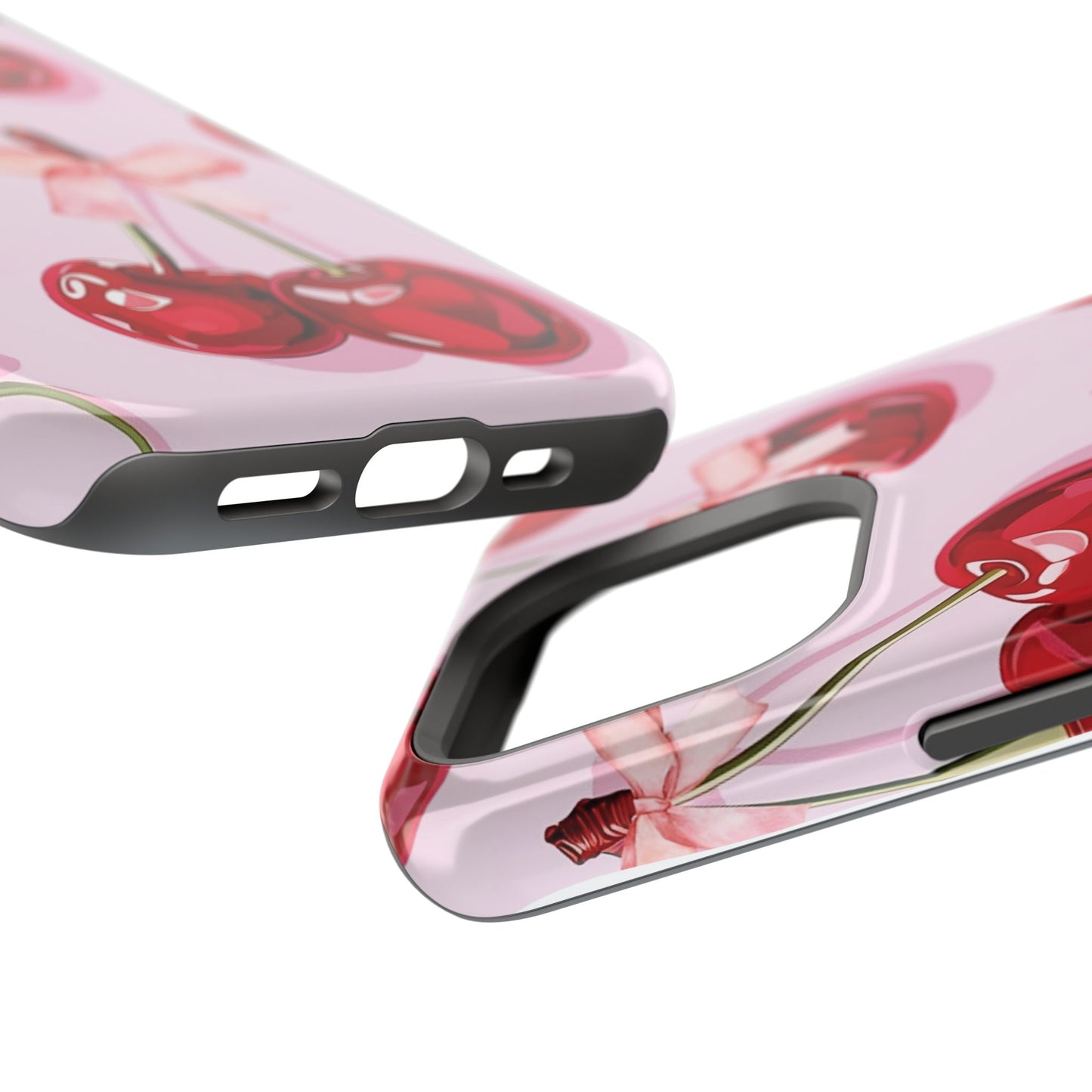 Cherry Ribbon Magnetic iPhone Caes - Durable, flexible, impact-resistant