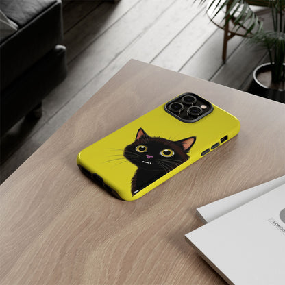 'Cute Cat' Yellow Phone Case