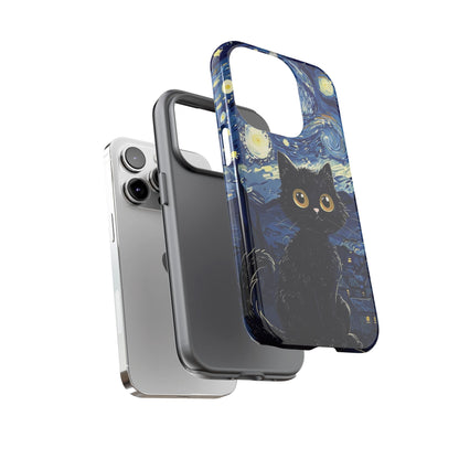 Cat under the stars, cute phone cases, Extra durable, Tough Cases, Pick your size