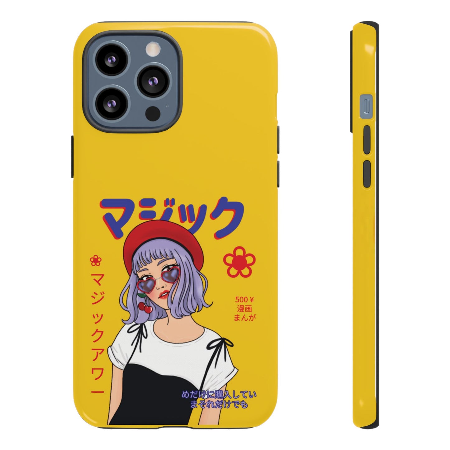 "Anime Cool Girl" Yellow Phone Cases – Bold, Stylish & Made for Any Phone! 💛✨ Pick Your Perfect Fit! -  iPhone, Samsung Galaxy, and Google Pixel