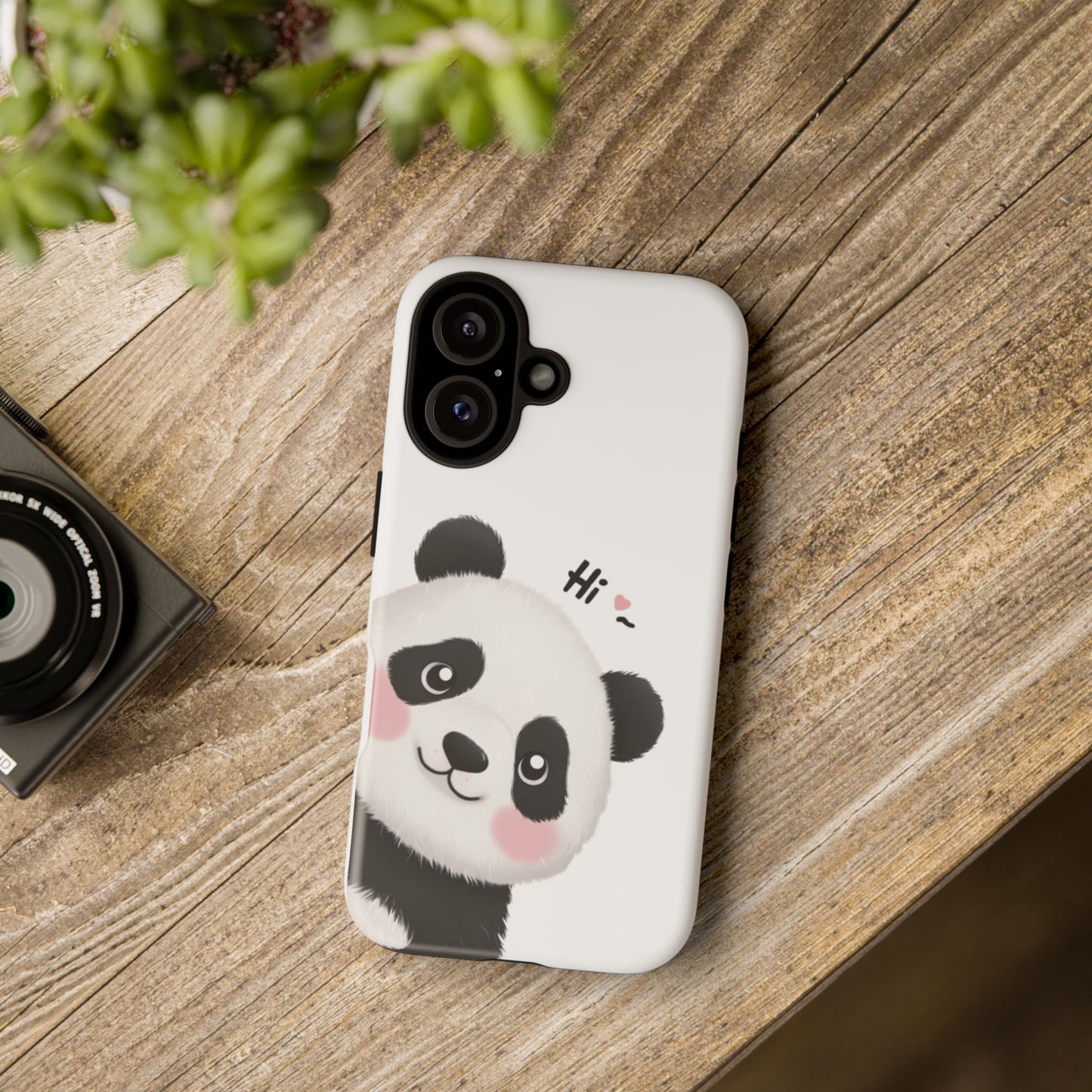 "Hi Cute Panda" Phone Case for iPhone, Samsung Galaxy, and Google Pixel devices