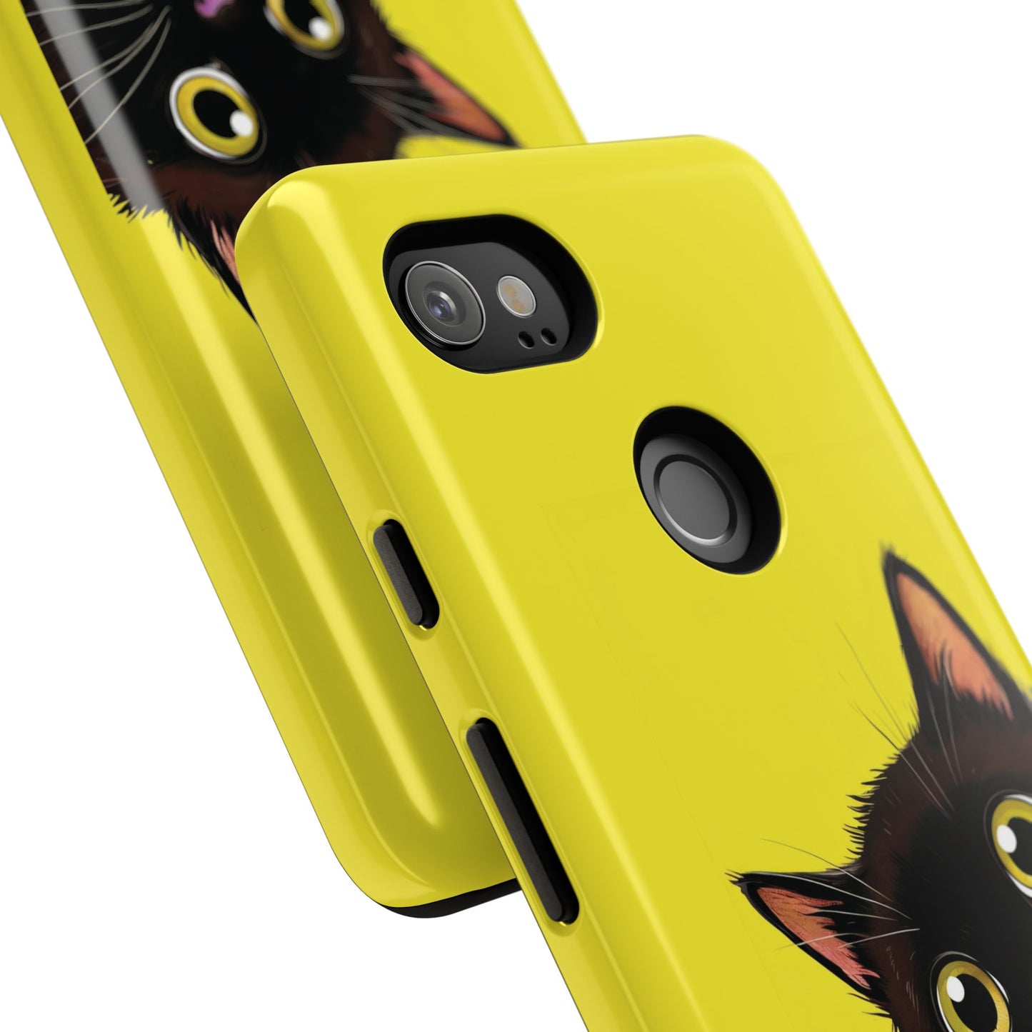 'Cute Cat' Yellow Phone Case