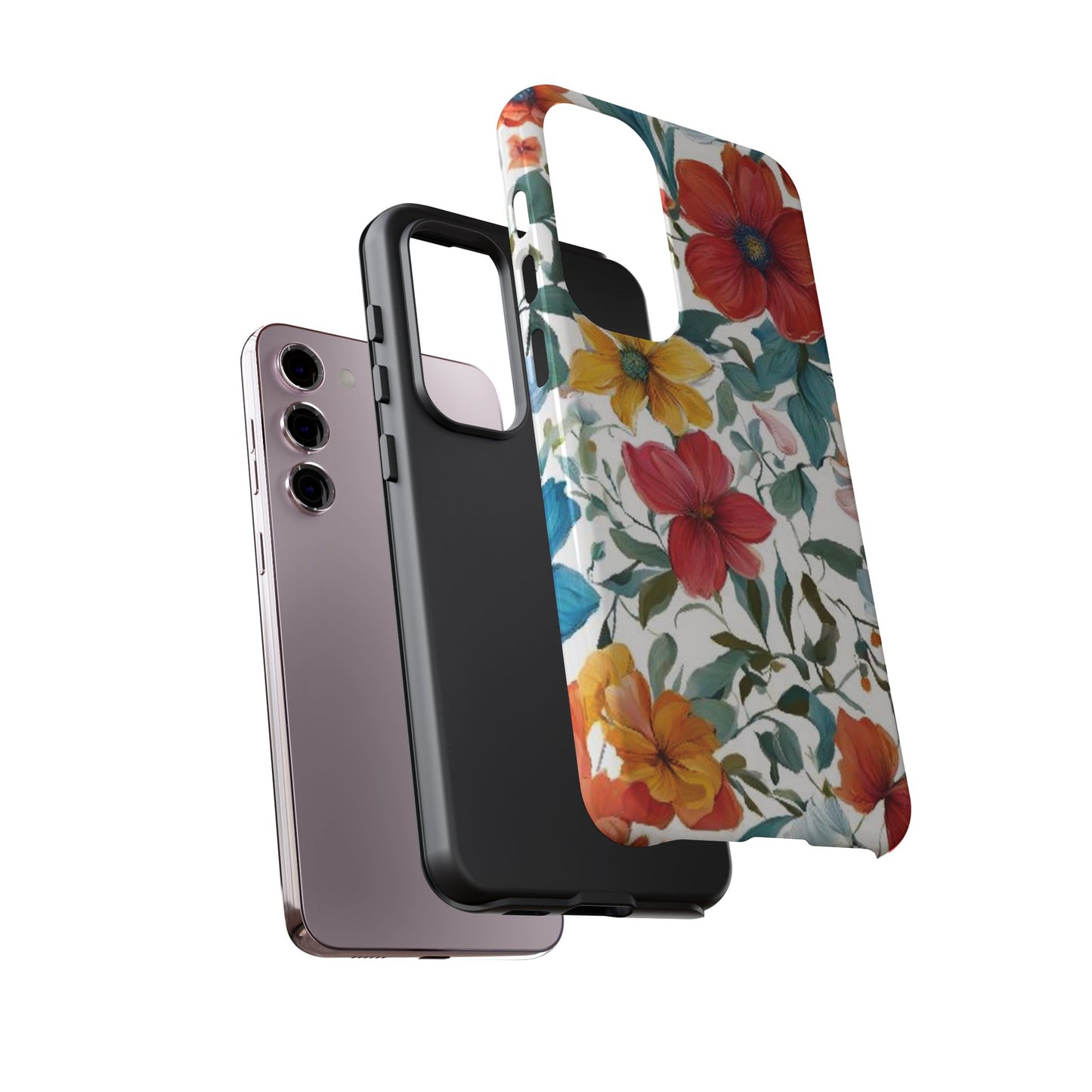 Floral Phone Cases for  iPhone, Samsung Galaxy, and Google Pixel devices - Double layers for extra durability and protection