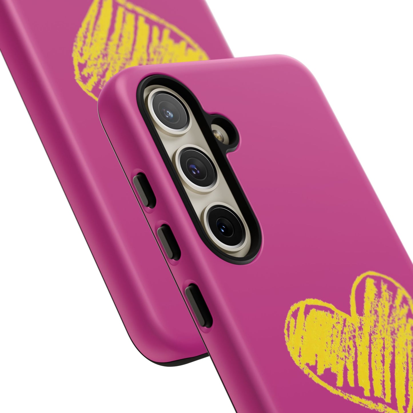 Yellow Heart, Pink Phone Case