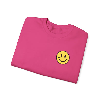 Happy Vibes Front And Back Design Sweatshirt - Smiley Face