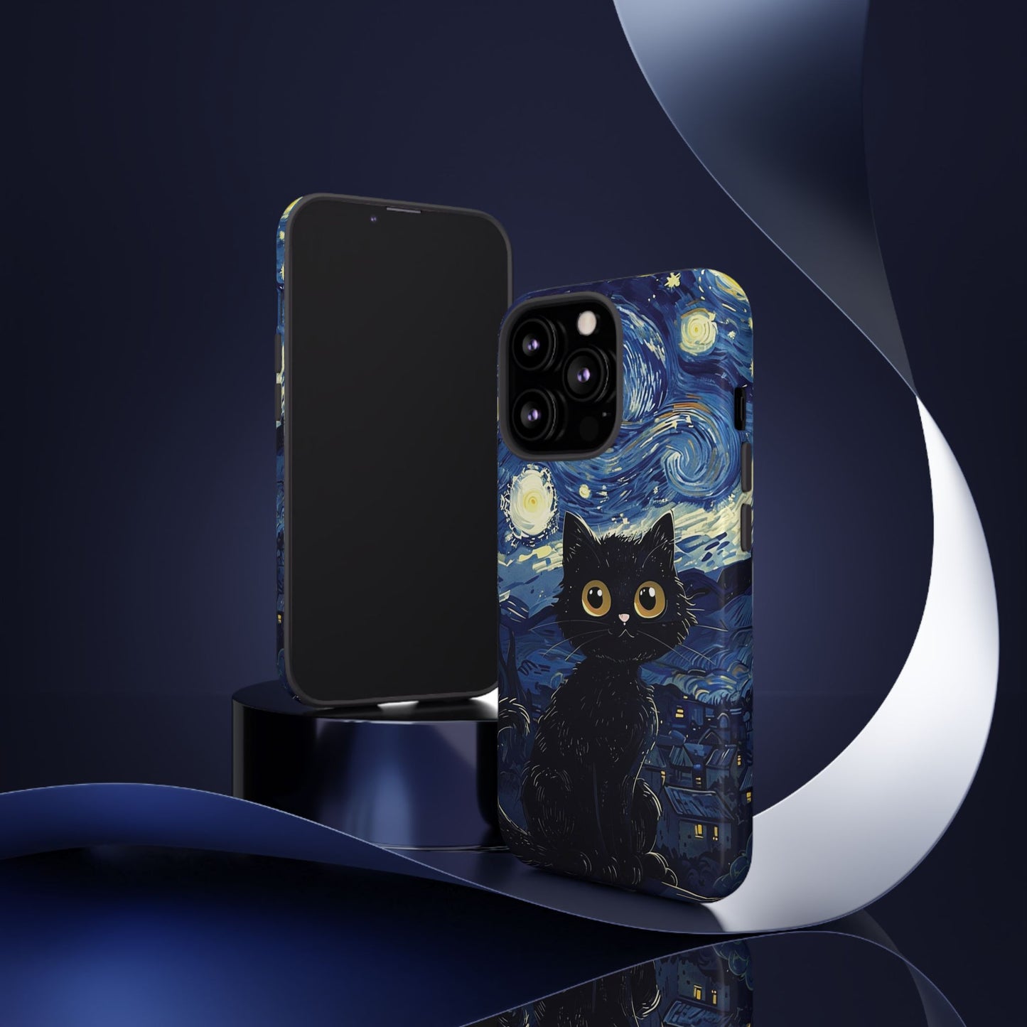 Cat under the stars, cute phone cases, Extra durable, Tough Cases, Pick your size