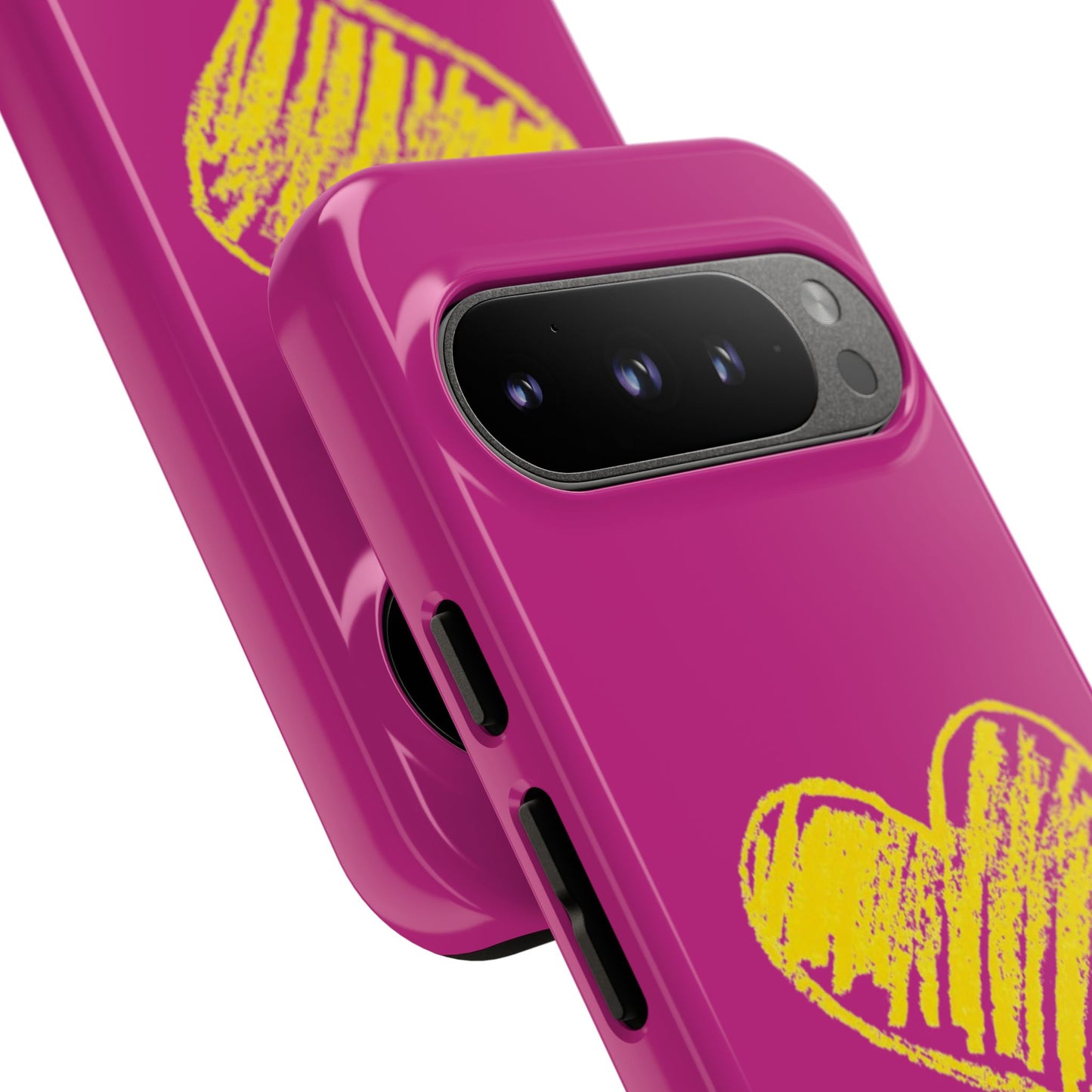 Yellow Heart, Pink Phone Case