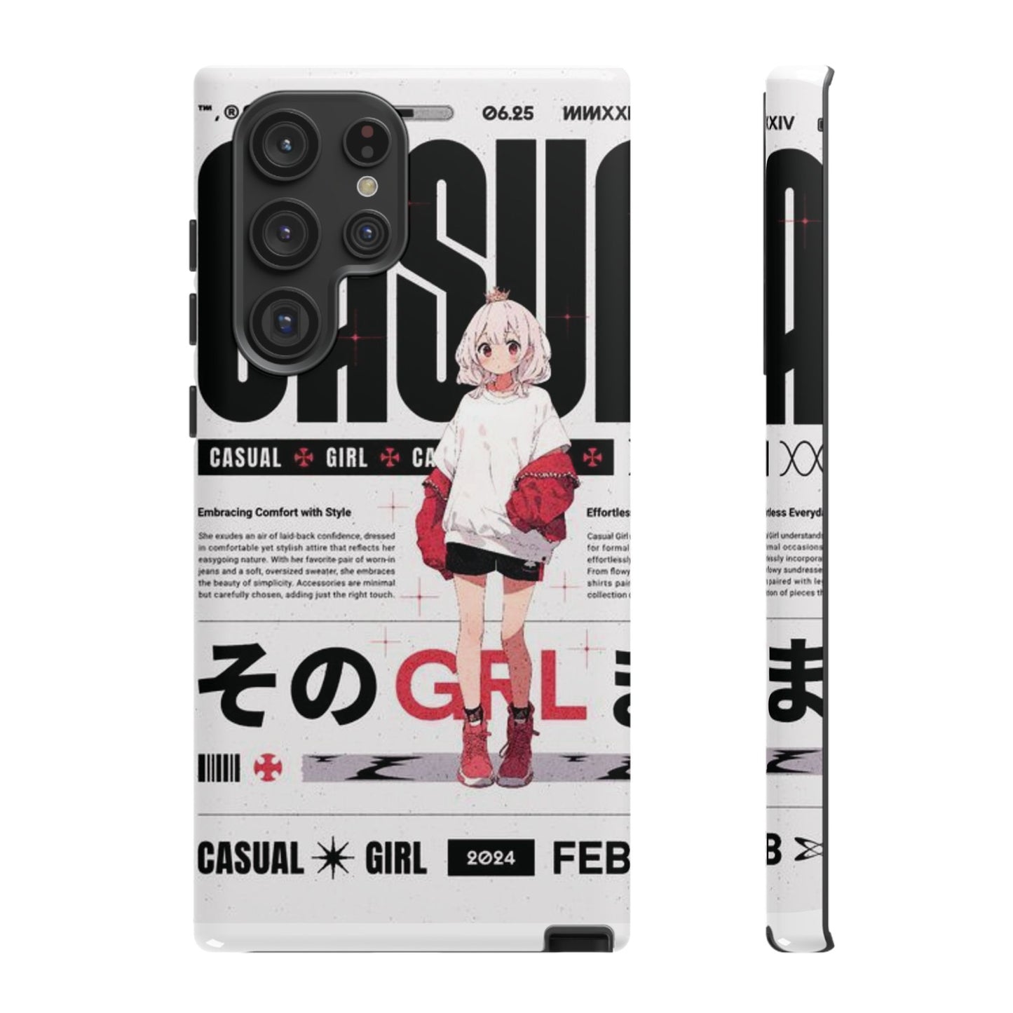 "Casual Girl" Anime Phone Cases for iPhone, Samsung Galaxy, and Google Pixel, Pick your size