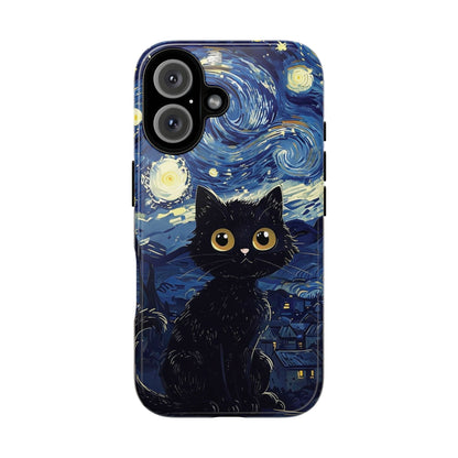 Cat under the stars, cute phone cases, Extra durable, Tough Cases, Pick your size