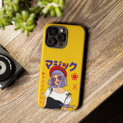 "Anime Cool Girl" Yellow Phone Cases – Bold, Stylish & Made for Any Phone! 💛✨ Pick Your Perfect Fit! -  iPhone, Samsung Galaxy, and Google Pixel