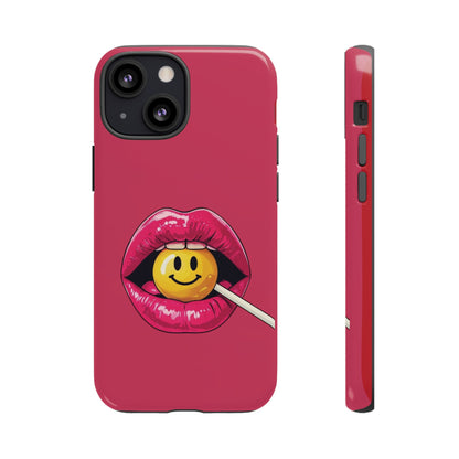 Lips & A Smiley Face Lollipop Phone Case