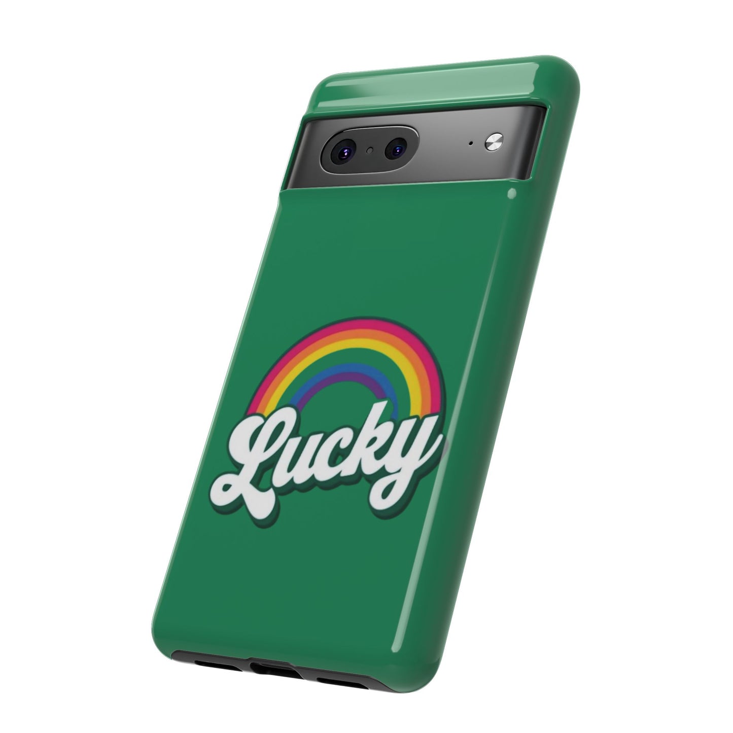 Lucky Rainbow Tough Phone Cases, iPhone, Samsung Galaxy, Google Pixel, Choose any phone model