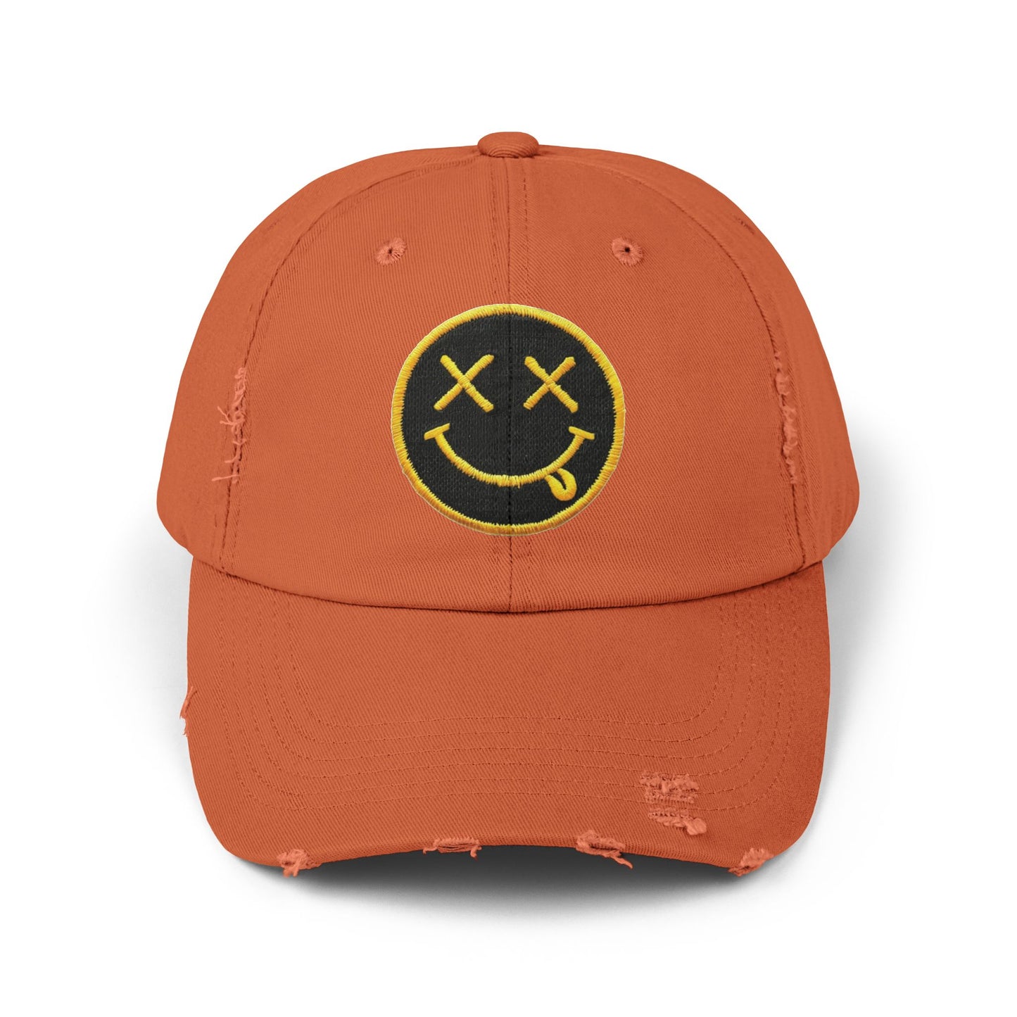 Smiley Face | Unisex Distressed Cap