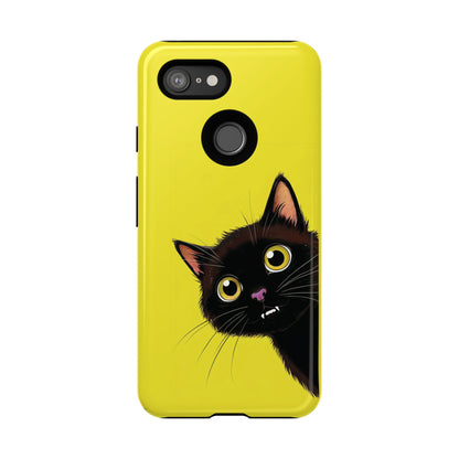 'Cute Cat' Yellow Phone Case