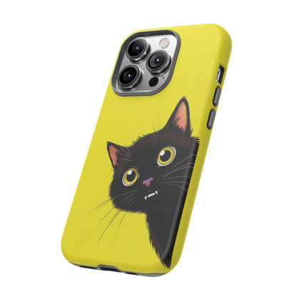 'Cute Cat' Yellow Phone Case